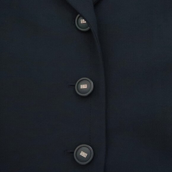 SONIA RYKIEL navy wool blend jacket F 46 US 14 - Picture 6 of 7